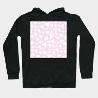 White Diary Cow Print Pattern on Pink Background Hoodie